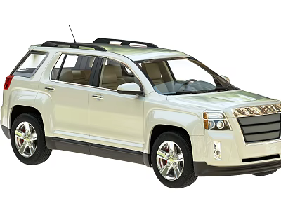 Stylish White SUV with Roof Rack Silver Wheels Front Grille and Tinted Windows 3d model