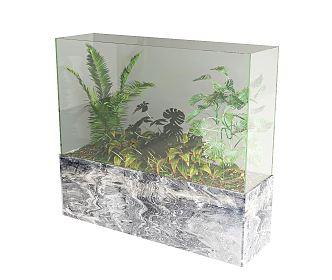 Modern Glass Plant Glass Plant Cabinet 3d model