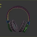 Computer Over Ear Headphones Black Design With Soft Ear Cups And Control Buttons 3d model