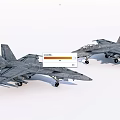 Two Gray Military Fighter Jets Parked On Ground With Detailed Design