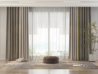 Modern Curtains 3d model