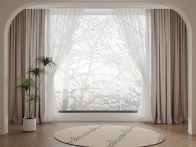 curtain gauze curtain 3d model