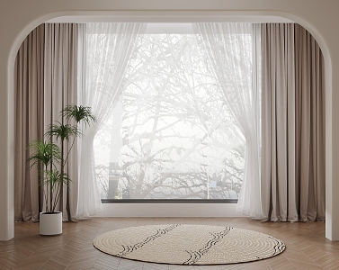 curtain gauze curtain 3d model