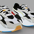 Stylish Black And White Sneakers With Colorful Accents And Modern Design