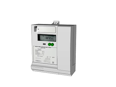 Industrial Smart Meter With Digital Display Green Buttons White Casing And CE Certification 3d model