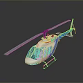 Blue And White Helicopter For Aerospace Missions Featuring Rotor And Cockpit Structure