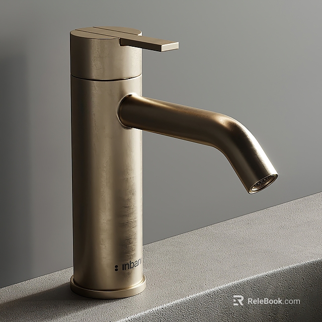 Nibali Modern Faucet Brushed Metal Single Handle Curved Spout On Countertop 3d model 