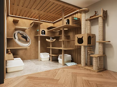Cat House Cat Climbing Rack Cat House Pet House 3d model