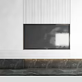 Modern TV Wall Design With White Marble Storage Cabinets And Decorative Elements 3d model