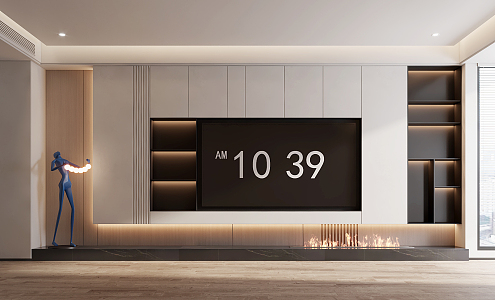 Modern TV background wall TV background 3d model