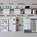 Laboratory equipment PP acid-base cabinet microscope low temperature refrigerator liquid color palette instrument emergency shower 3d model