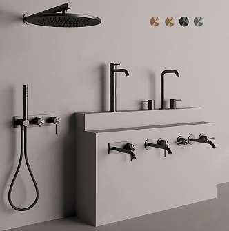 Modern faucet shower faucet bathroom small piece 3d model