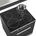 Modern Induction Cooktop Kitchenware With Pot And Digital Control Panel Features 3d model
