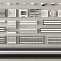 Modern Grille Lights with Various Designs and Sizes for Interior Ceiling 3d model