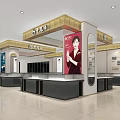 Elegant Specialty Store Interior With Counters Display Areas And Brand Billboards