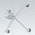 Building Exterior Wall Support System With Metal Frame And Glass Mounting Parts