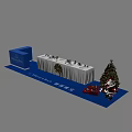 Christmas Themed Coffee Break Area With Villeroy Boch White Table Christmas Tree And Santa Claus