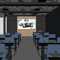 4S Shop Showroom Interior With Various Colorful Sports Cars On