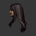 Detailed Animated Game Film Female Character With Long Red Hair 3D Head Design