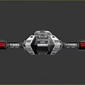 Futuristic White Spaceship Design With Red Blue Thrusters And Wing Structures