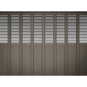 Solid wood louver flat door space partition black paint 3d model