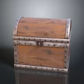 Vintage Style Wooden Storage Box With Metal Trim And Rivets For Home Organization