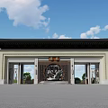 New Chinese-style Gate Community Gate 3d model
