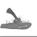 Transparent Garden Ornament With Flowing Liquid Form And Splashing Water Elements