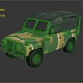 Military Style Camouflage Off Road Vehicle With Green Yellow Color And Black Soft Top