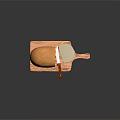 Fresh Loaf of Bread with Sliced Pieces on Wooden Cutting Board and Knife