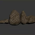 Natural Stone And Wood Texture Pieces Arranged On Dark Background