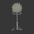Professional Snare Drum Musical Instrument On Adjustable Metal Stand With White Head