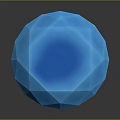 Blue Geometric Diamond Shape With Glossy Surface On Dark Background 3d model