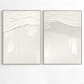 Abstract Textured Canvas Paintings In White Gray Tones For Modern Wall Decor