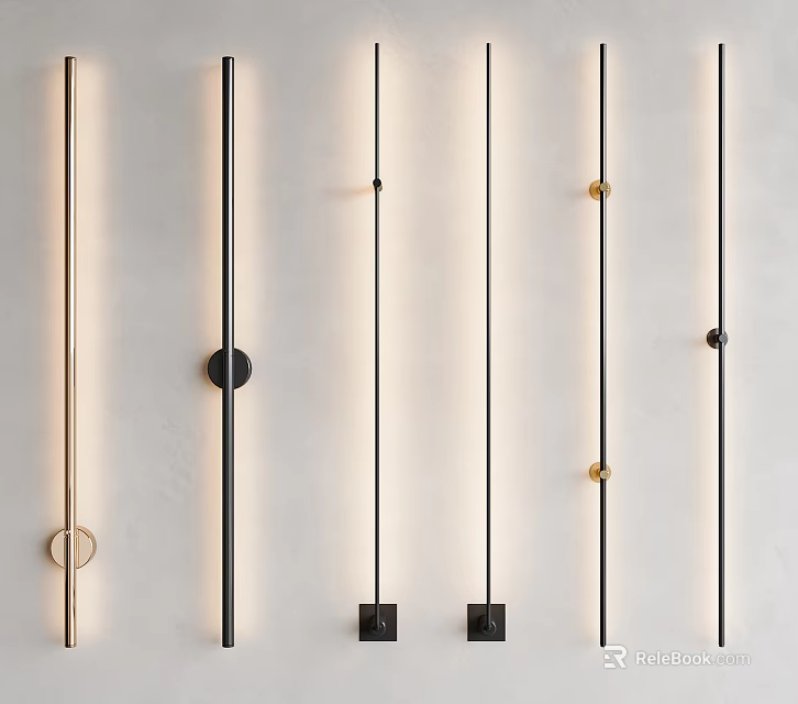 Modern Wall Lamps With Sleek Lines And Various Styles For Home Decoration 3d model 