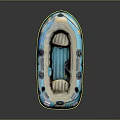 Blue Inflatable Boat With Durable Design Seats And Multiple Air Chambers For Recreational Water Activities
