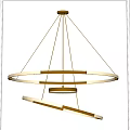 Modern Multi Ring LED Chandelier With Metallic Frame And Illuminated Rings 3d model