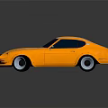Vintage Yellow Sports Car With White Stripes And Sleek Body Design