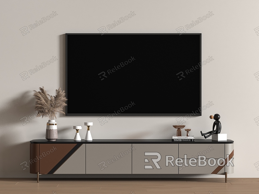 Modern TV Cabinet Floor Cabinet Wood model