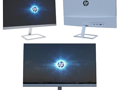 HP Computer Monitors With Sleek Modern Design And Clear Display Screens 3d model