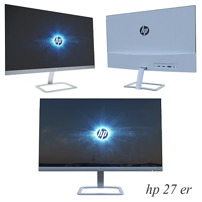 HP Computer Monitors With Sleek Modern Design And Clear Display Screens 3d model