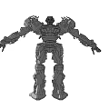 Detailed Mechanical Robot Design With Armored Body And Articulated Limbs