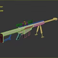 Light Colored Sniper Rifle With Scope Bipod And Long Barrel Design 3d model
