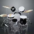 Professional Drum Set Equipment with Drums Cymbals Drumsticks and Stands