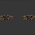 Ancient Ornate Weapon Featuring Symmetric Metal Design And Intricate Carvings