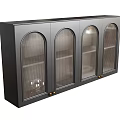 Modern Black Sideboard Featuring Glass Doors And Metal Accents For Dining Area