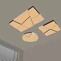 Modern Flush Mount Ceiling Lights Three Square And Round Minimalist Design Illuminated On Ceiling 3d model