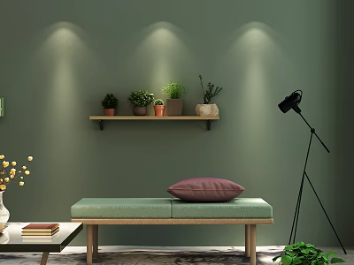 Sofa stool ornaments combination 3d model