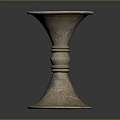 Rustic Stone Textured Candlestick For Home Decor With Elegant Base Design 3d model