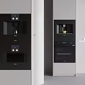 Modern Kitchen Built In Household Appliances With Miele Coffee Machine And Oven
